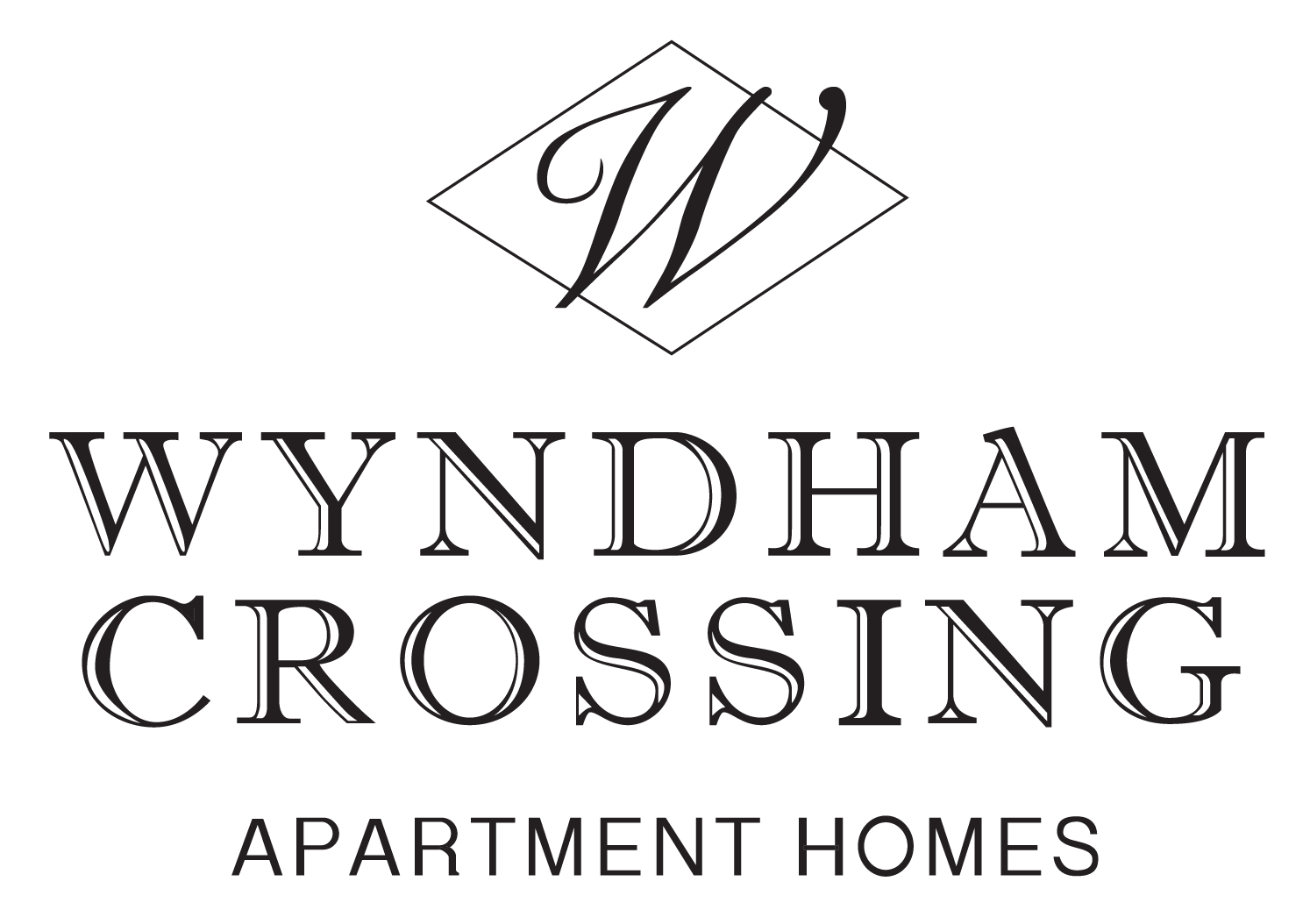 the logo for wynham crossing apartment homes